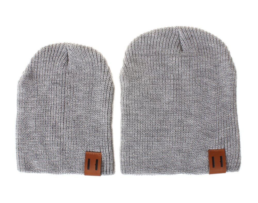 Heren dames meisjes jongens schedelmuts mutsen skimutsen mutsen effen unisex muts herfst winter wolmixen zachte warme gebreide muts: Volwassen grijs