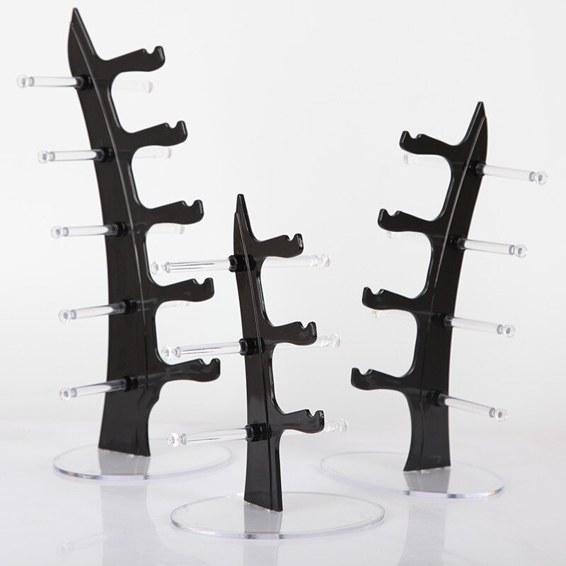 5 par akryl solglasögon rack ställning glasögon hållare/glasögon hållare stativ för hem eller glasögon butik display: 5 par svart