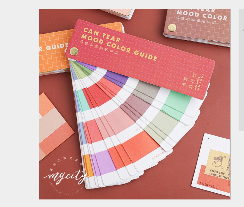 40sheets/pack Can tear Mood color guide pantone swatch card index sticker deco planner diary DIY scrapbooking material stickers