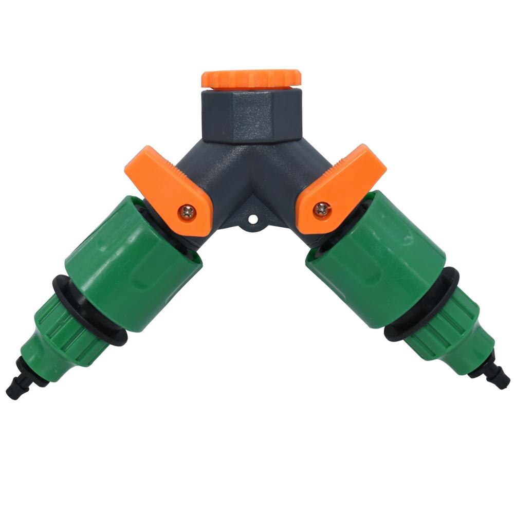 KESLA Garden Sprinkler Hose Connector Y Splitter 2-Way Valve Adapter Quick Connector 3/4''&16mm&4/7mm Quick Connector Fittings