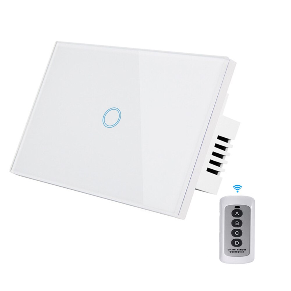 WIFI smart touch switch supports APP smart life remote control US standard 1/2/3gang 100-250V control light switch: White / 1-Gang / Need Neutral wire