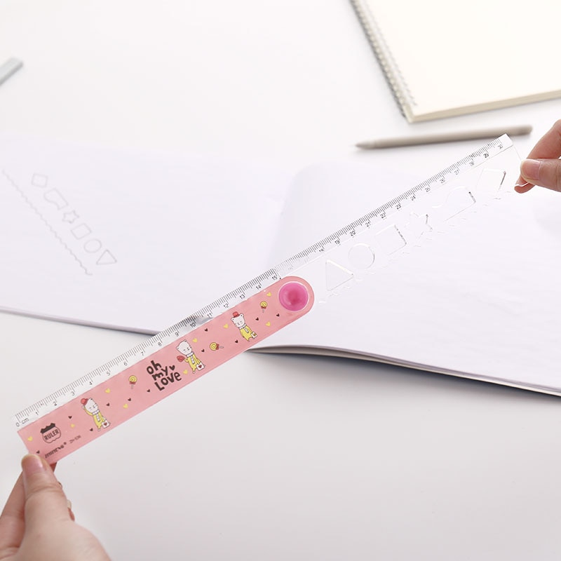 1pc sarjakuva matkustava karhu 30cm taittuva viivain suora viivain ihana akryyli viivain maalaus oppimisen koulu paperitarvikkeet