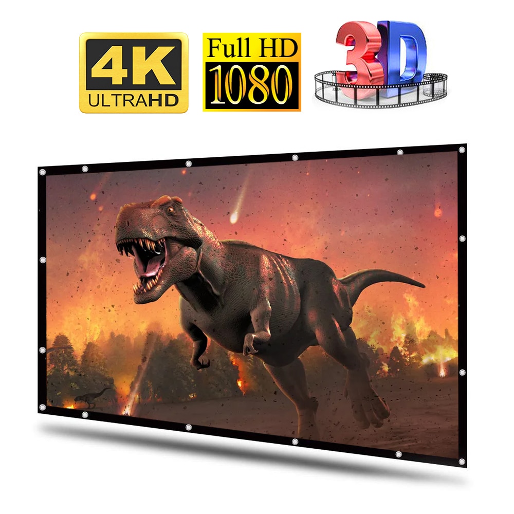 16:9 Hight-density Portable Folding Sotf Screen Home Outdoor KTV office 3d HD projector screen projection screen Home Beamer