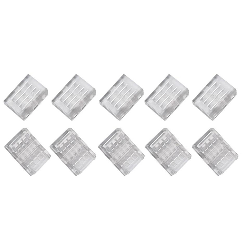 10Packs 4-Pin Rgb Led Licht Strip Connectors 10Mm Unwired Gapless Solderless Adapter Terminal Voor Smd 5050 led Strip