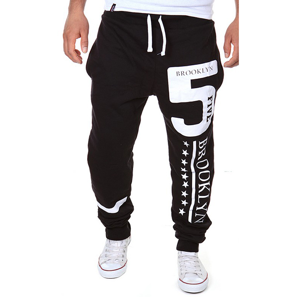Men's pants explosion models 5 letters printed casual trousers