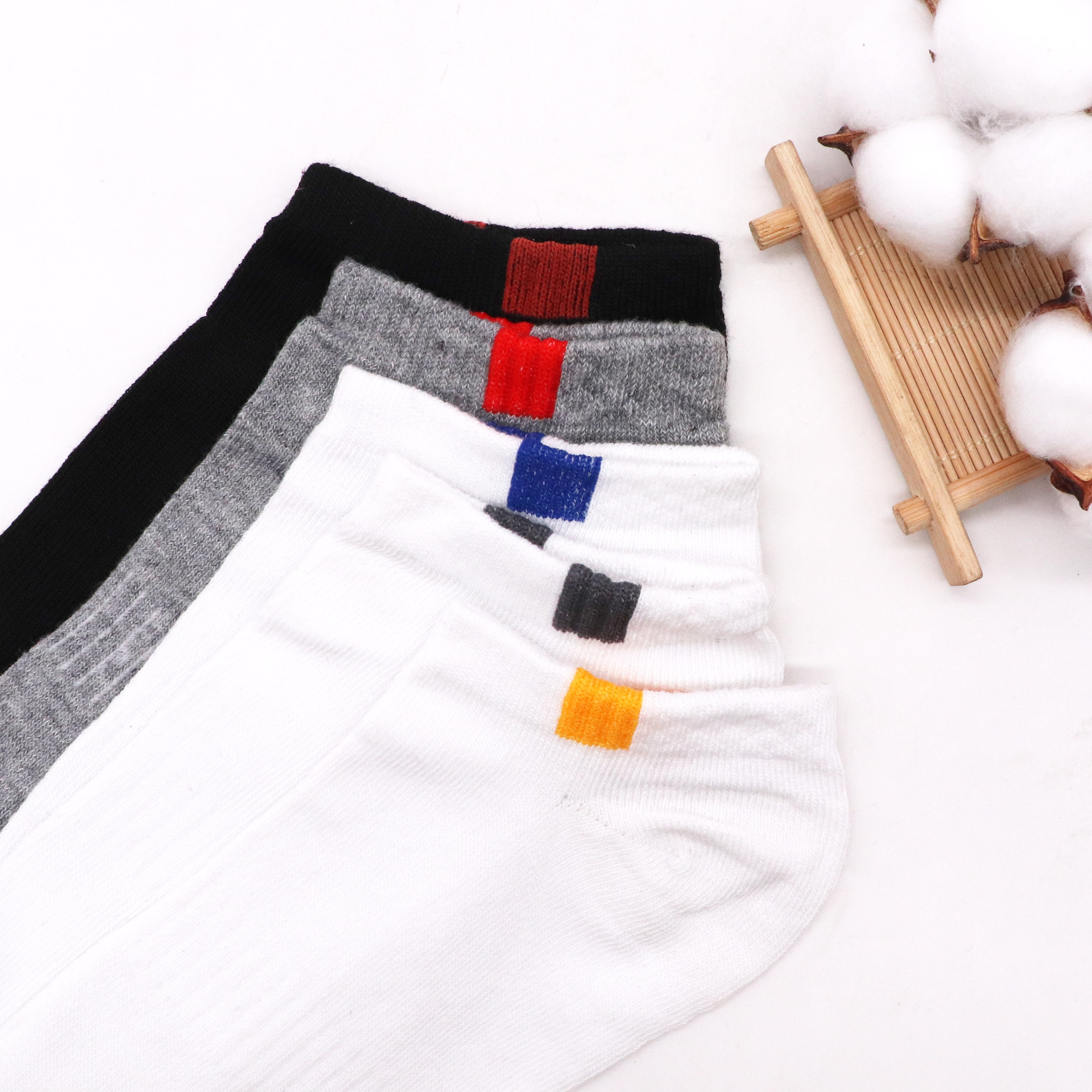 10 Stuks = 5 Paar/partij Zomer Katoen Man Korte Sokken Mode Ademende Man Boot Sokken Comfortabele Casual Sokken Mannelijke Witte