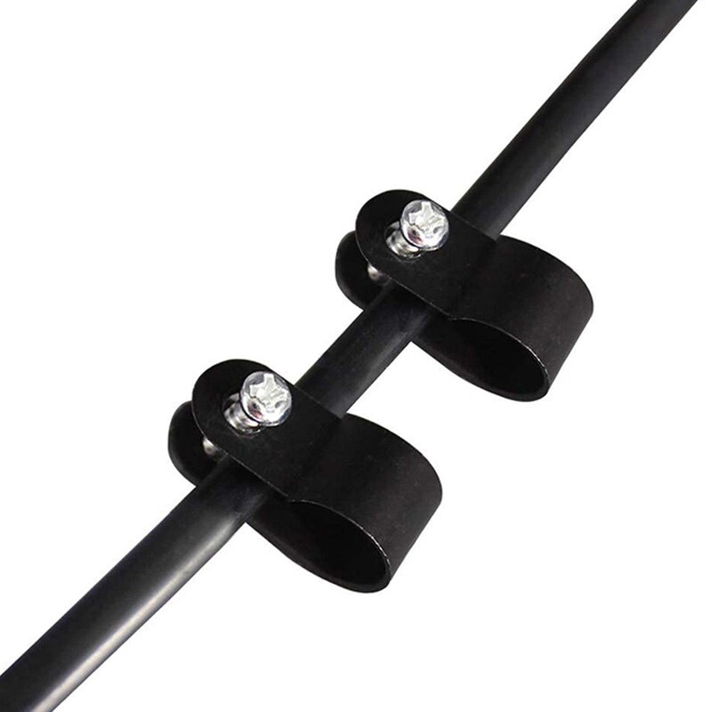 210 Pcs Plastic Cable Clamp Black Nylon Screws, R-Type Cable Wire Clip Clamp Fasteners for Wire Management