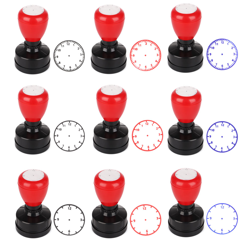 1 PC Learning Clock Stamp Clock Dial Teaching Seal Aids Recognition Student Stamps Teaching Tools 30mm School Supplies