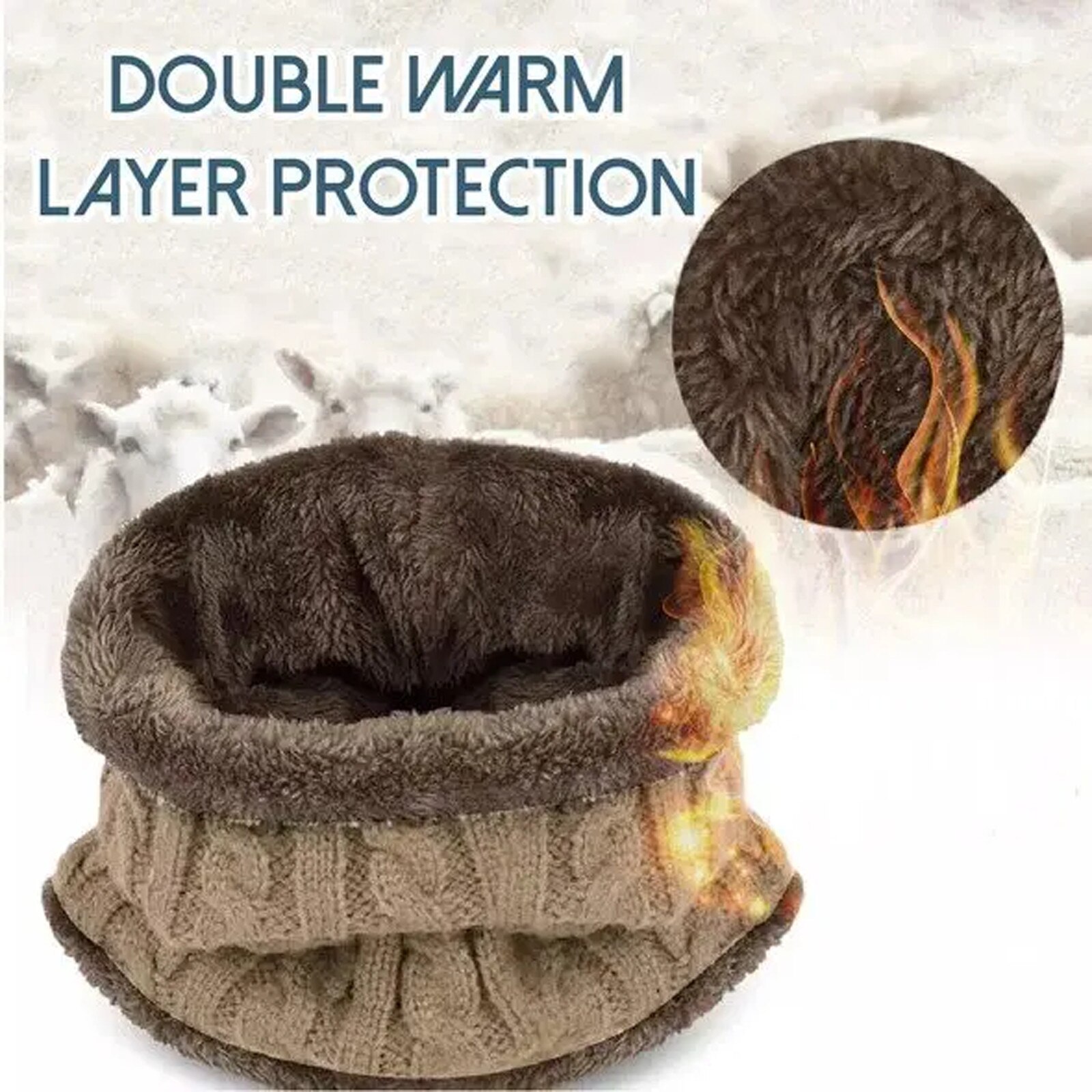 Coral Fleece Winter Hoed Mutsen Heren Hoed Sjaal Warm Ademend Wol Gebreide Hoed Mode Unisex Gebreide Hoeden Motorkap Twee stuk