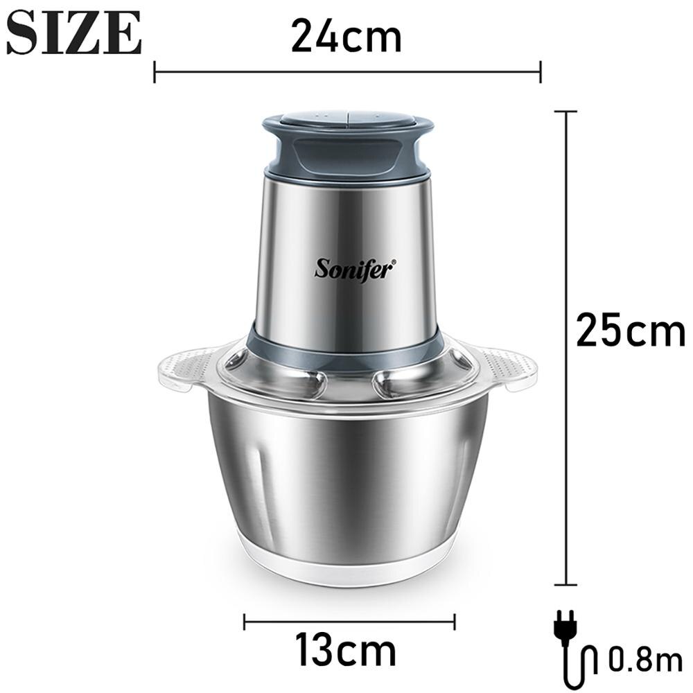 Sonifer – hachoir à viande électrique 2 vitesses en acier inoxydable, robot ménager, trancheur de cuisine, batteur d&#39;œufs, ail et légumes