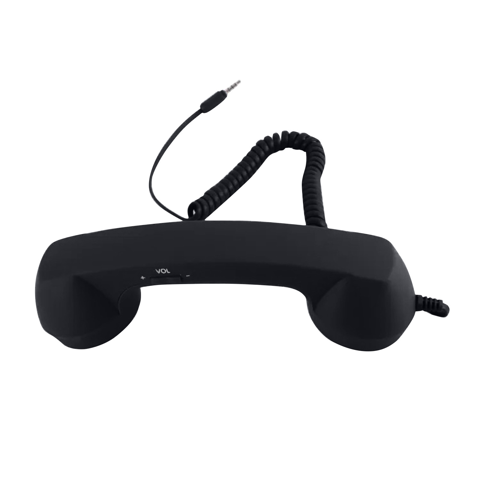 Retro telefoonhoorn Handheld mobiele telefoon ontvanger Mic Microfoon Luidspreker voor mobiele telefoons Mobiele telefoon Smartphone benodigdheden: Black