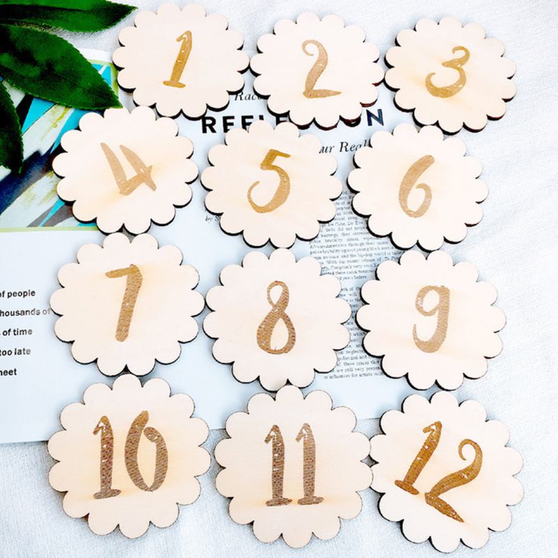 nordisch Einfache Baby Geburt Monat Schild Karten Geburtstag Denkmal Meilenstein Holz Karte