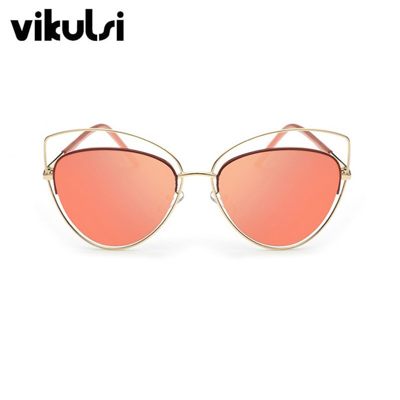 gafas de sol de espejo rosa de gran tamaño ojo de gato Vintage mujeres gafas de sol de mujer gafas de sol de señora al por mayor: A886 gold red
