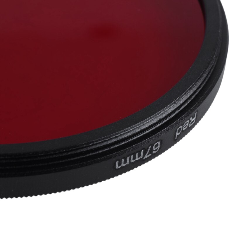 Filtre rouge complet de 67mm, lentille de caméra filetée par filtre de 67 mm