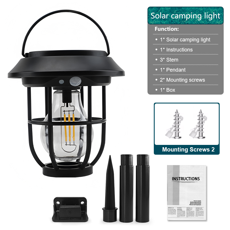 Luz LED Solar para acampar de 1200LM, luces solares para exteriores, lámpara LED recargable, luces ambientales para equipo de Camping, decoración de jardín: Azul