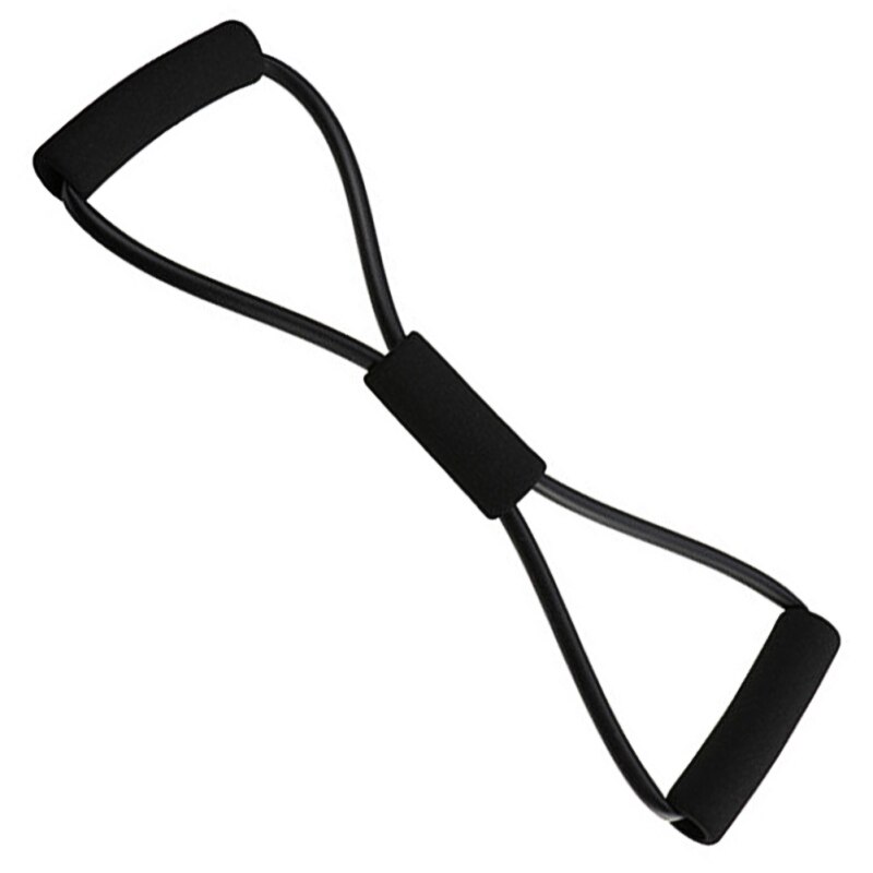 Yoga Gum Fitness resistencia 8 palabra pecho expansor cuerdas entrenamiento músculo Fitness banda de goma elástica para ejercicio deportivo: Black
