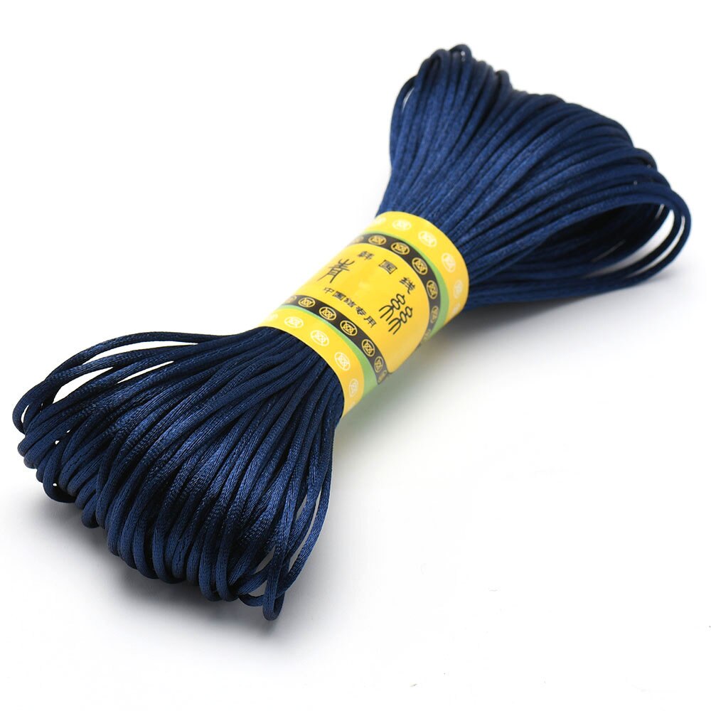 20 m 1,5 mm Satin--Nylon-Zierkordel, Rattail-Kordel, chinesischer Knoten: Himmel Blau