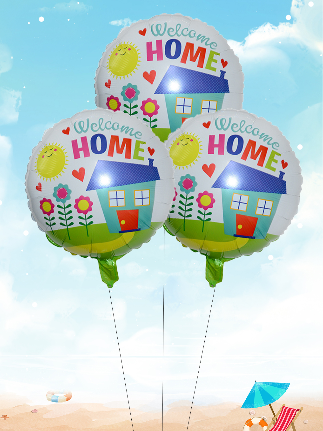 3 Stuks 18 Inch Ronde Thuis Folie Ballonnen Huis Luchtballon Terug Naar School Decoraties Thuis Feestartikelen