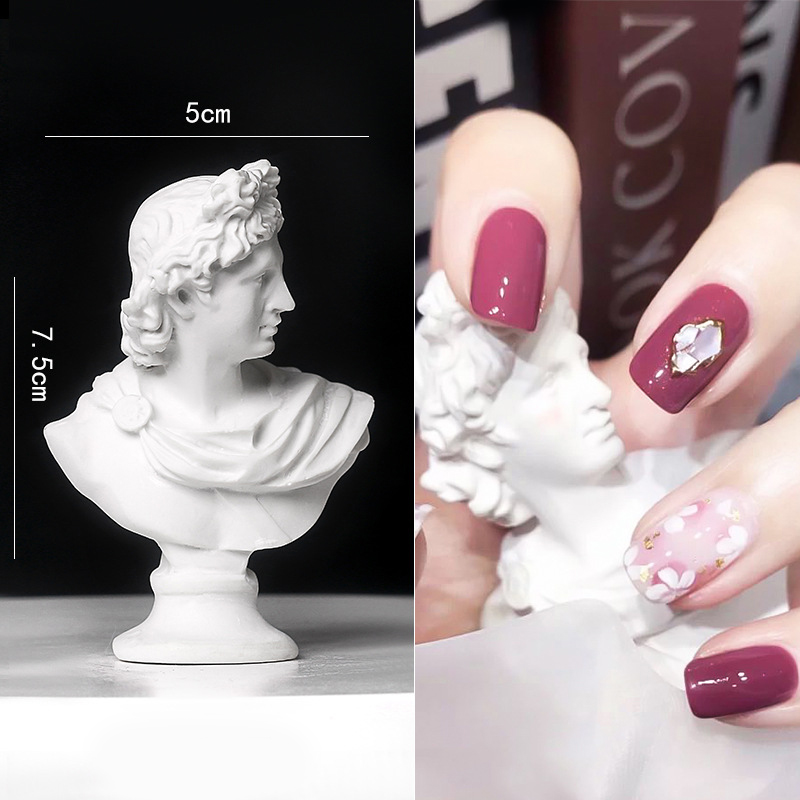 Mini estatua artística para decoración de uñas, herramientas de accesorios para fotos de uñas, herramienta de fotografía de exhibición de puntas de esmalte de uñas de gel: Azul oscuro