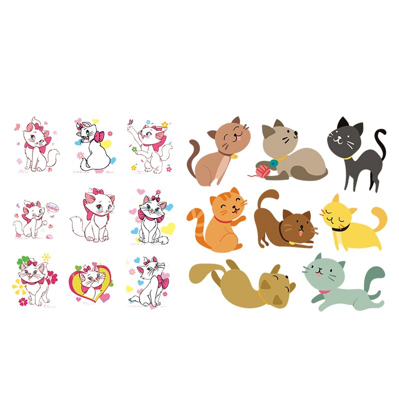 Mooie Katten Stickers Diy Ijzer Op Transfer Voor Kleding Kinderen Wasbare Decoratie Patches Heat Iron Zelfklevende Patches