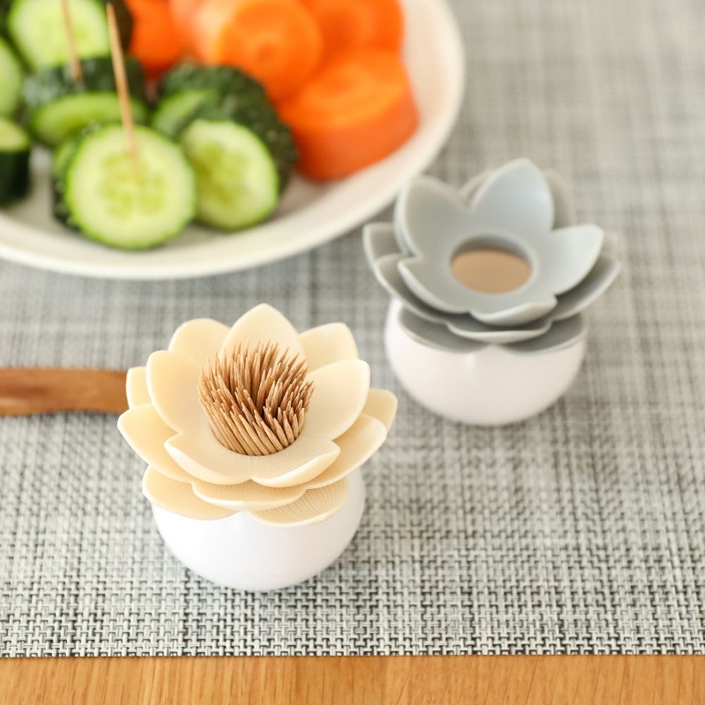 Hisopo de algodón portátil para almacenamiento de palillos de dientes, soporte de flor de loto, contenedor a prueba de polvo, organizador para el hogar, caja de Decoración de mesa