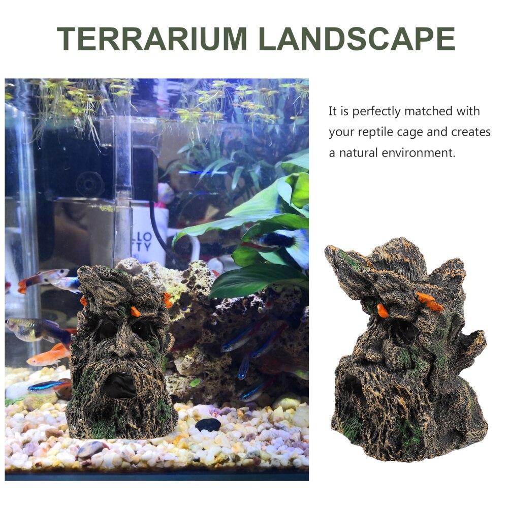 Reptile Terrarium Habitat Trunk Old Man Dragon Beard Cage Hideout Landscape