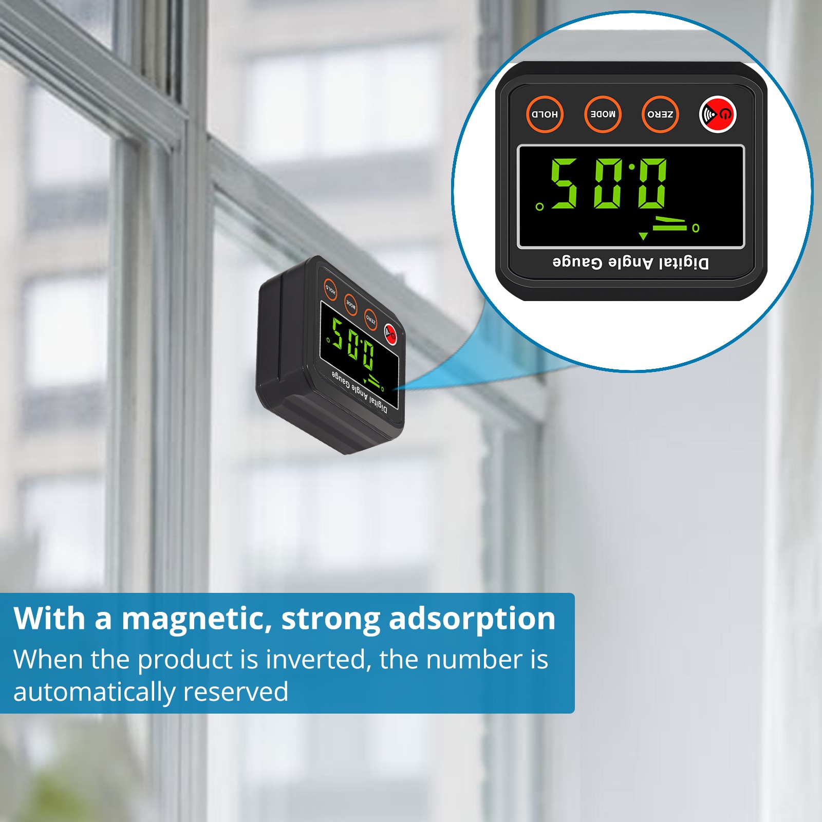 PROSTER LCD Digital Angle Gauge Level Box Protractor Angle Finder Inclinometer with Magnetic Base Alarm Function Measuring Tools