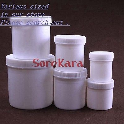 150ml White plastic Bottle Reagent Bottle Sample Vials Screw Cap Screw On Cover Straight Wide Mouth