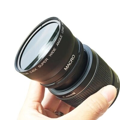 37MM43 46 49 52 55 58 67 72mm 0.45X objectif de photographie Macro Super grand Angle Fisheye pour Canon NIKON Sony PENTAX DSLR DV