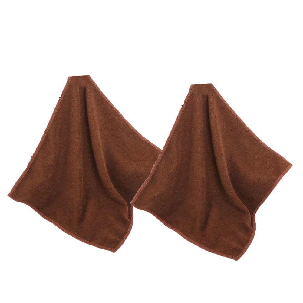 2Pcs Microfibre Cleaning Auto Soft Cloth Washing Cloth Towel Duster 25*25cm Car Home Cleaning Micro fiber Towels: Coffee