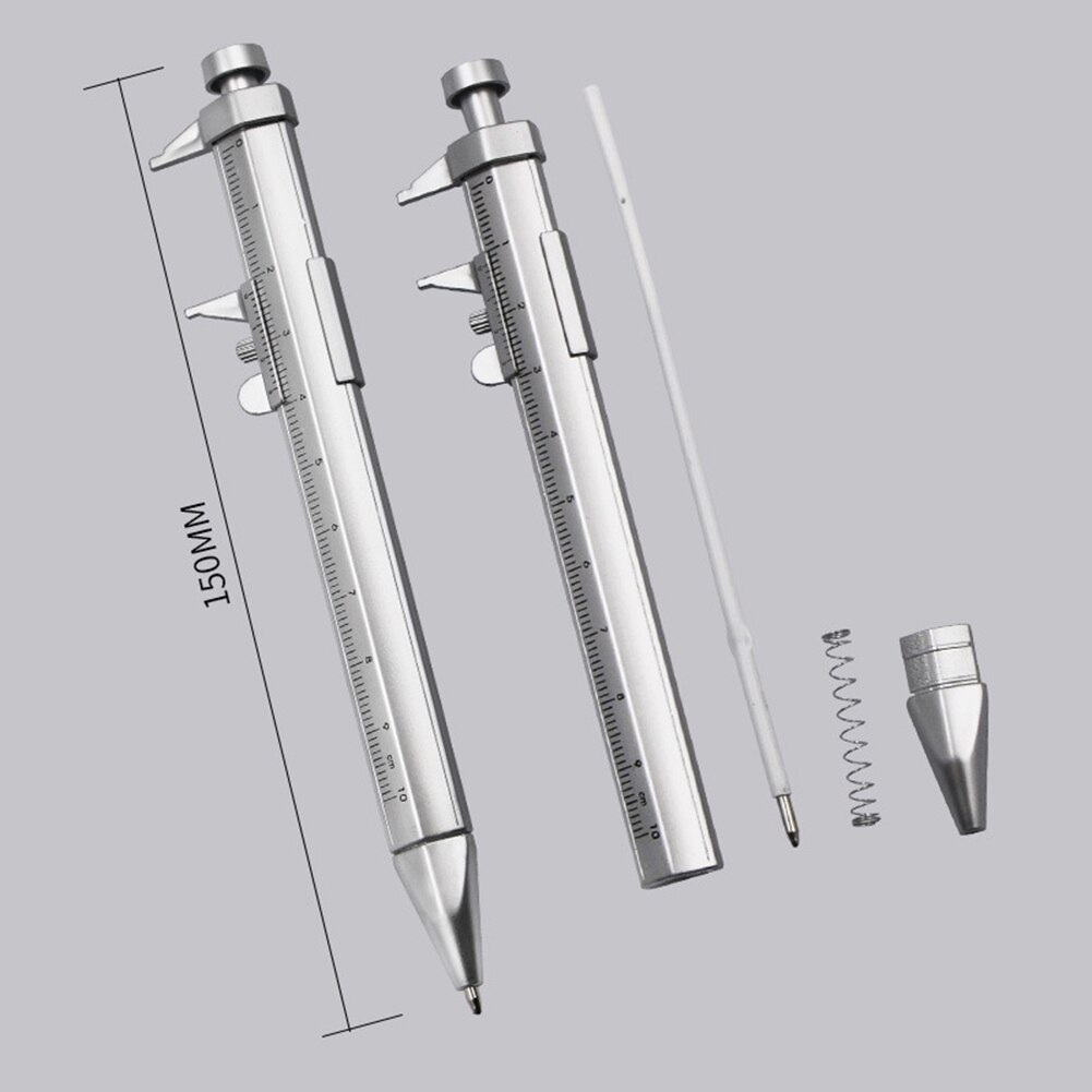 Multifunction Gel Ink Pen Vernier Caliper Roller Ball Pen Stationery Ball-Point Pens 2 in 1 DIY Measuring Gauging Tools