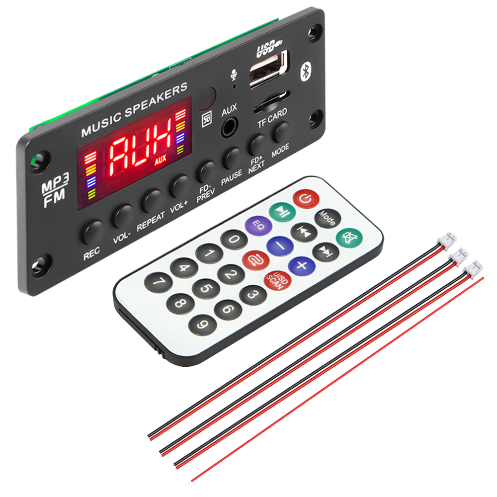 2*25W 50W Wzmacniacz 12V Odtwarzacz MP3 Dekoder Bluetooth 5.0 Samochodowy moduł radia FM TF USB AUX Odtwarzacz WMA Dekoder Zestaw głośnomówiący