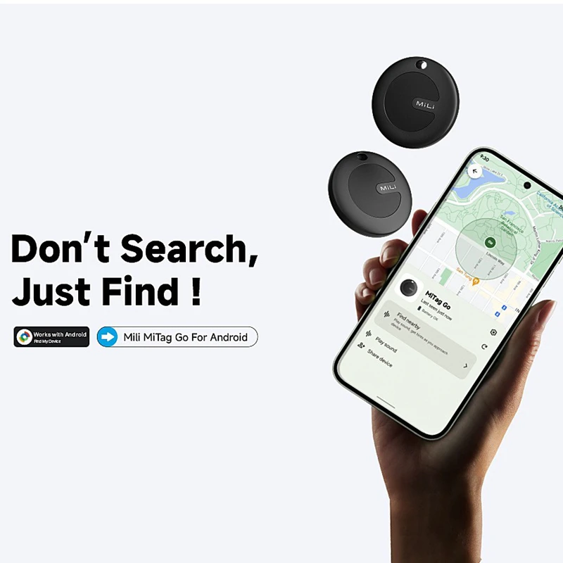 Mini rastreador inteligente con Bluetooth, localizador portátil con Bluetooth, Google Find My Device para Android, buscador de llaves de artículo antipérdida