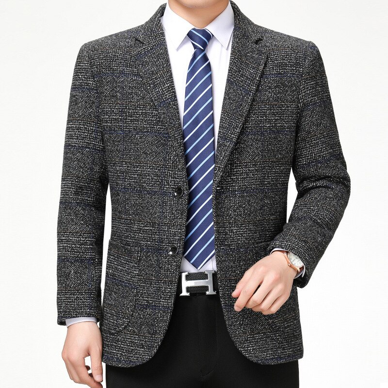 Mens Brand Blazer British's Style Casual Slim Fit Suit cotton Male Blazers top Coat Jacket