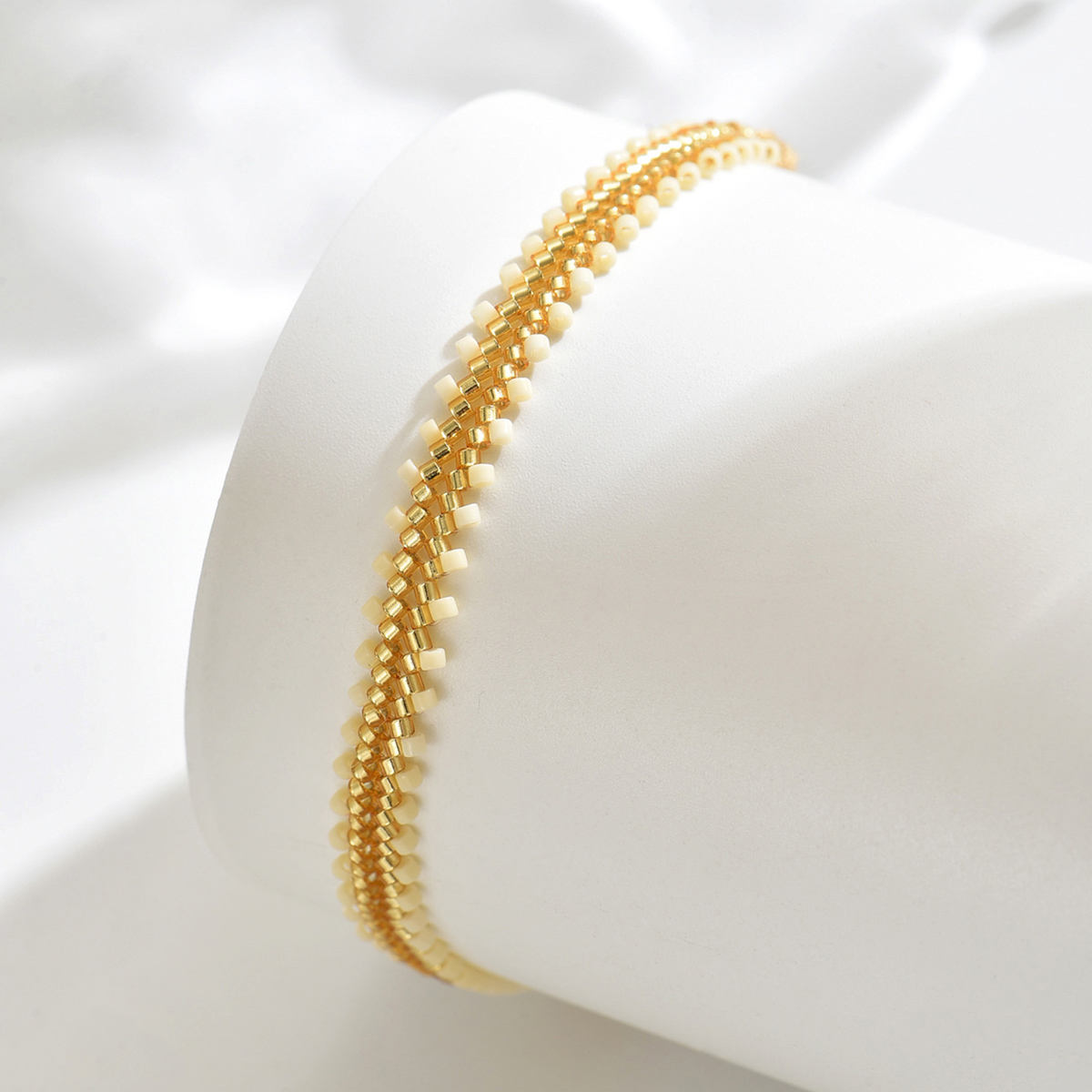 ZHONGVI-pulseras creativas de cuentas tejidas a mano, pulseras bohemias apilables con cuentas Miyuki, joyería colorida de playa Bohemia: Chapado en rodio