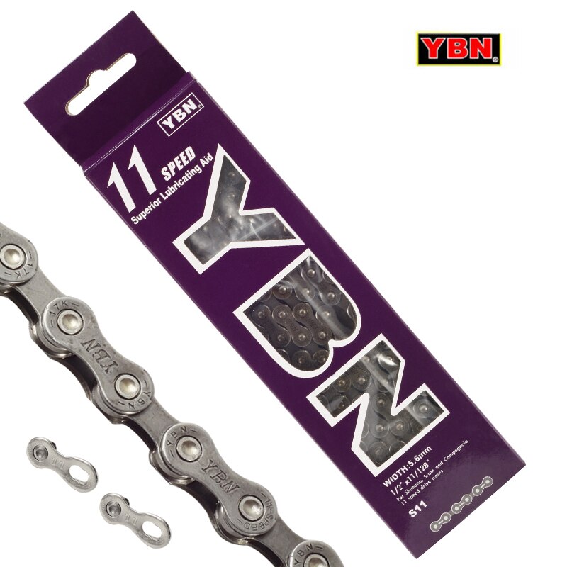 YBN 11 22 33 speed bicycle chain BMX MTB bike chain with magic buckle fixed gear bicycle chain 116 links