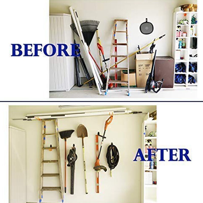 Stål garasje lagringsverktøy dobbel krok, kraftig verktøy for organisering av elektroverktøy, liten j krok  (6 pakker , 4.7 x 1.9 x 2.5 inkl.