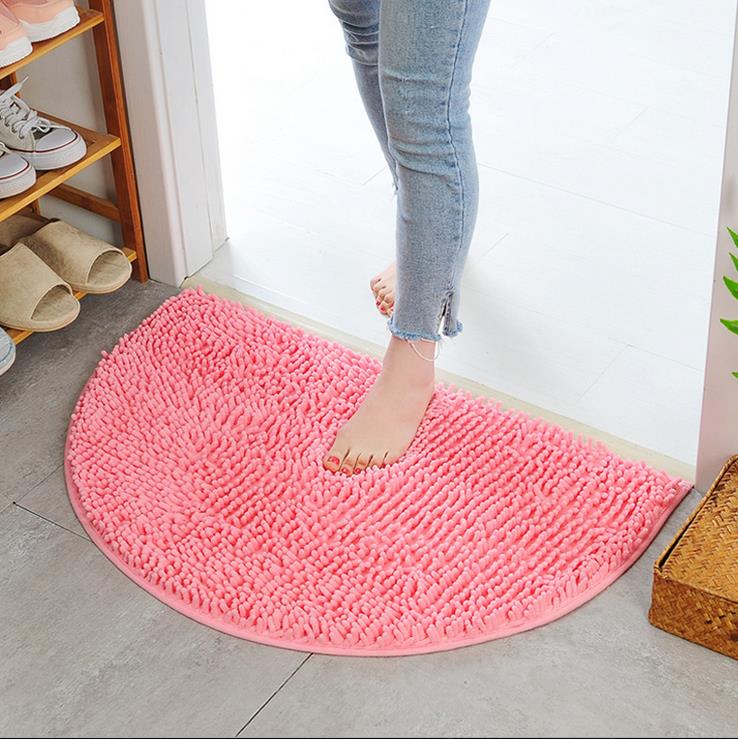 Tapis de porte imperméable demi-lune, 40x60cm, antidérapant, barrière contre la saleté, forme D, Semi-circulaire,: Rose