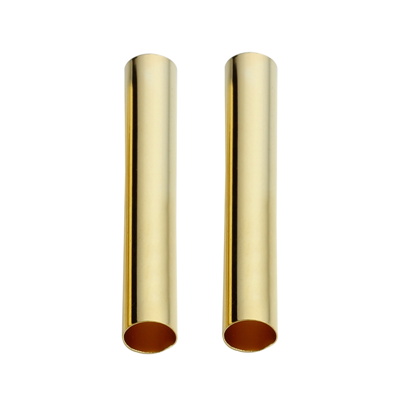Perles de Tube métallique en cuivre couleur or Rhodium, 50 à 100 pièces, adaptées au cordon en cuir de 6mm, collier, perles d'espacement en cuivre pour la fabrication de bijoux, bricolage: WHITE / 4mm