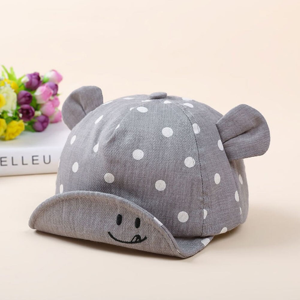 Barn baby pojke toddler nyfödd solhatt basker sommar baseball hatt keps huva: Ljusgrått