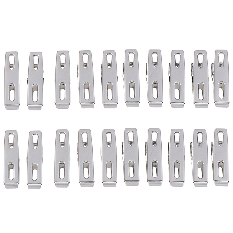 20 pièces pinces à linge suspendus épingles Clips blanchisserie ménage pinces à linge chaussettes sous-vêtements séchage support étagères acier inoxydable