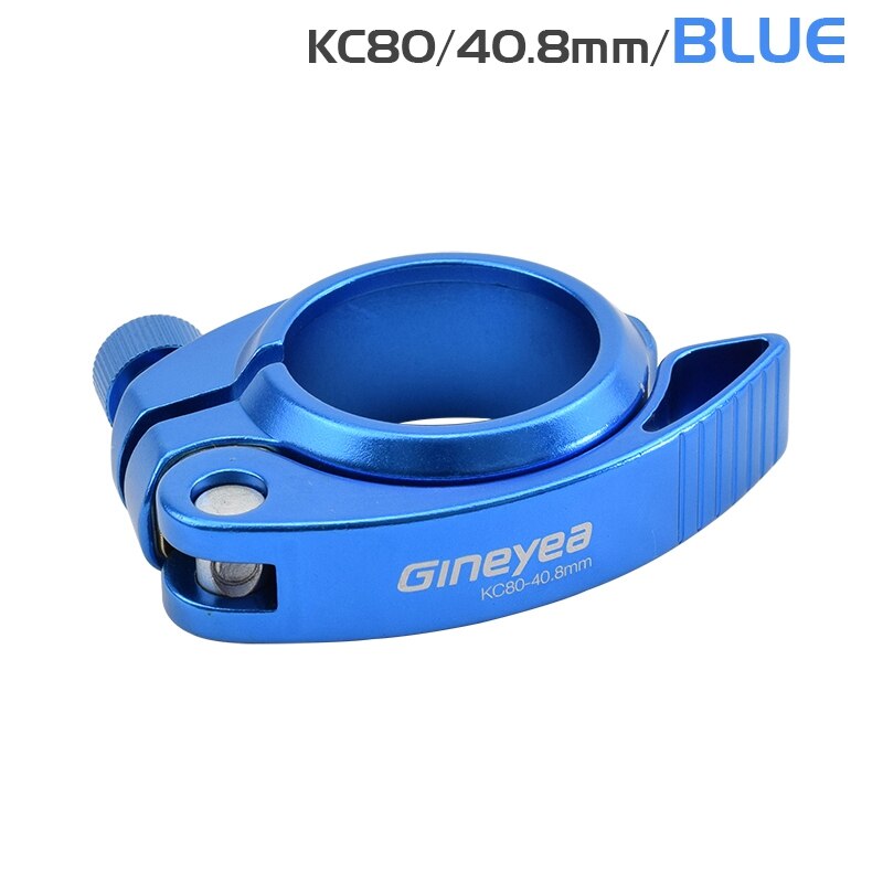 Braçadeira dobrável de liga de alumínio para bicicleta, braçadeira para selim de 40.8mm, liberação rápida, braçadeira de assento de bike dobrável para 33.9mm assento postal: Blue