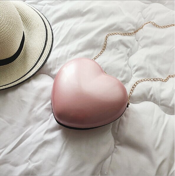 Liefde Hartvormige Hard Shell Chain Schouder Crossbody Tas Meisje Handtas Houder