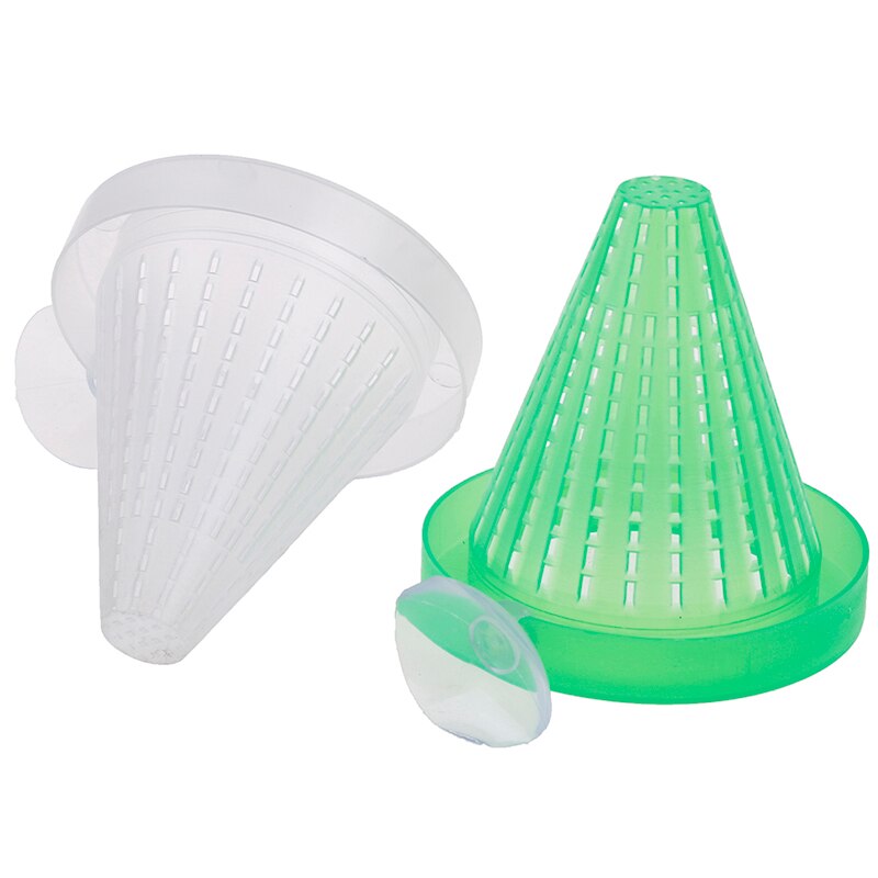 1pc/2 stk rød orm foder tragt kop fisk mad foder værktøj akvarium forsyninger plast tilspidset akvarium