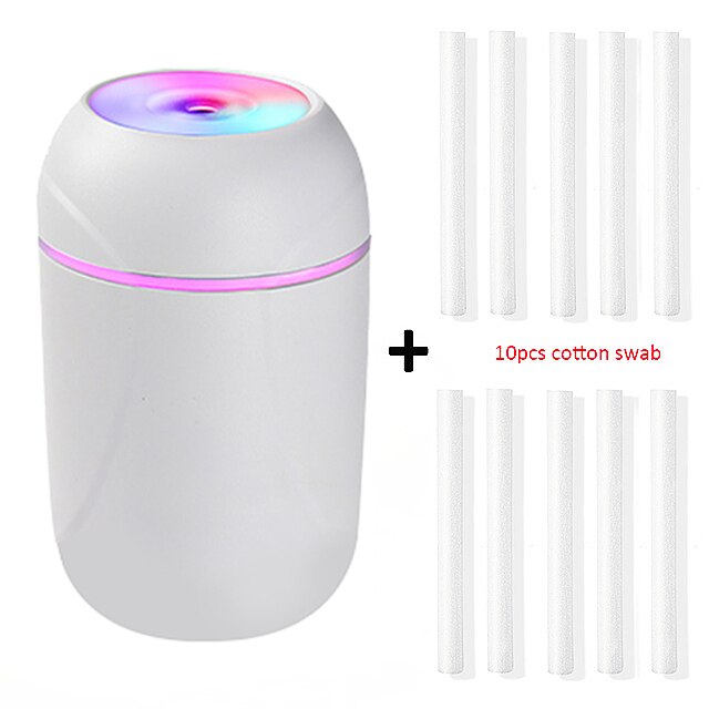 260Ml Slaapkamer Ultransonic Air H2o Luchtbevochtiger Aromatische Vaporizer Auto Usb Humidificador Geur Geur Geur Diffuser Mist Maker: white filterX10