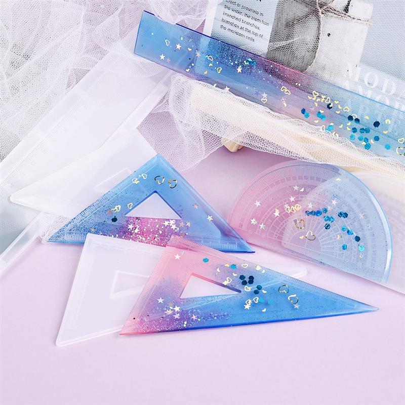 Uv Expoxyhars Siliconen Mal Gradenboog Driehoek Heerser Haakse Heerser Diy Craft Sieraden Maken Gereedschap Hars Gieten Mallen