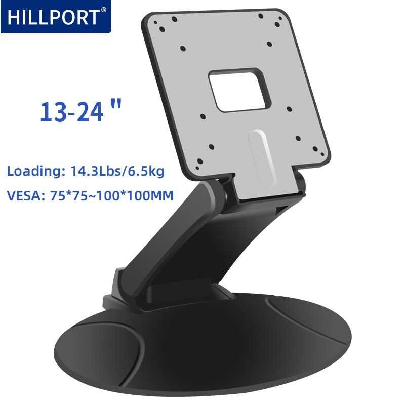 HILLPORT 13-24" Tilt Suporte Monitor Mounted LCD TV Holder Touch Screen Monitor Desk Bracket Folding Monitor Table Stand PC DZ11