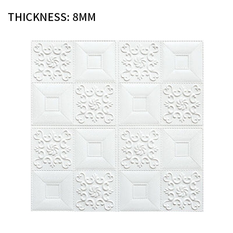 self-adhesive3D ceiling wall stickers Roof ceiling decorative stickers for living room bedroom TV background foam wallpaper: white8