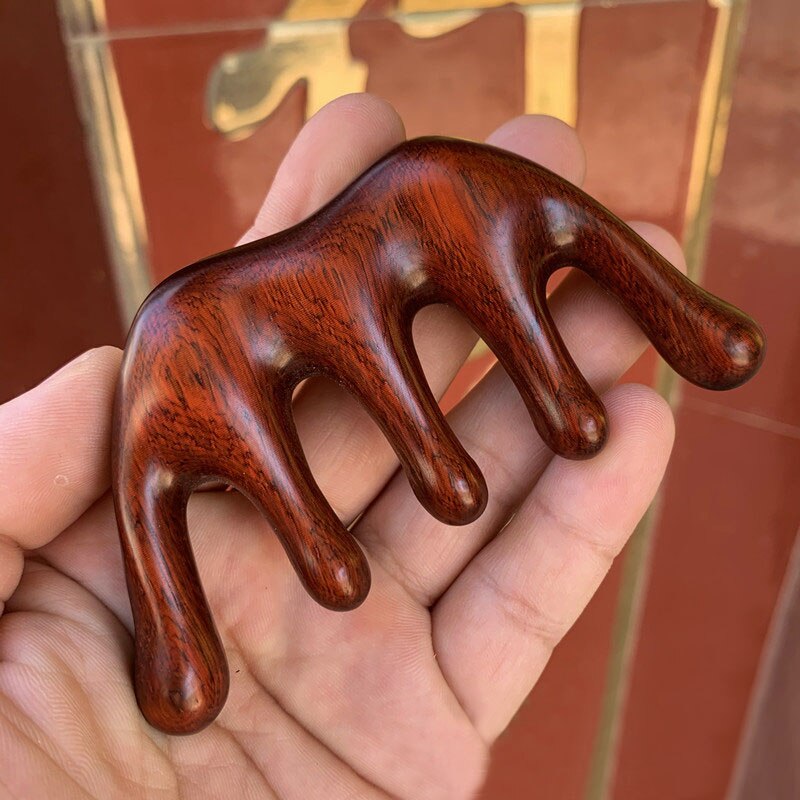 Masajeador de madera para la cabeza, peine de masaje para raspar Meridianos, estimulación de acupresión del cuero cabelludo, reflexología, terapia de relajación muscular corporal: 31