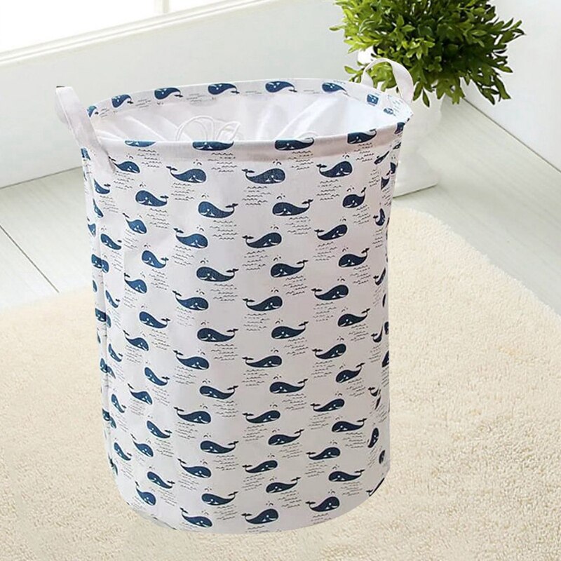 Household Foldable Convenient Canvas Laundry Hamper Storage Basket Laundry Bag Baby Storage Toy Storage-Whale